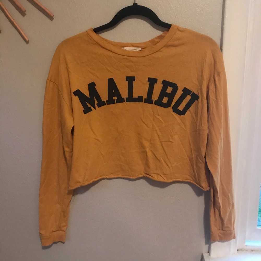 Graphic Long Sleeve Crop Top